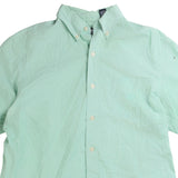 Chaps Ralph Lauren  Short Sleeve Button Up Plain Shirt Medium Green