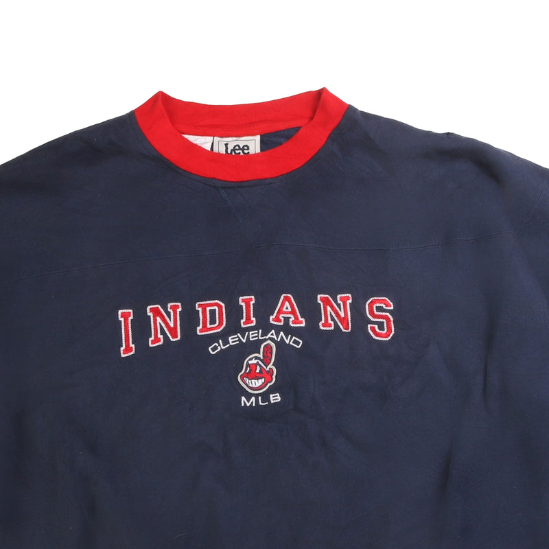 Lee  Indians Cleveland NFL Sweatshirt XLarge Navy Blue
