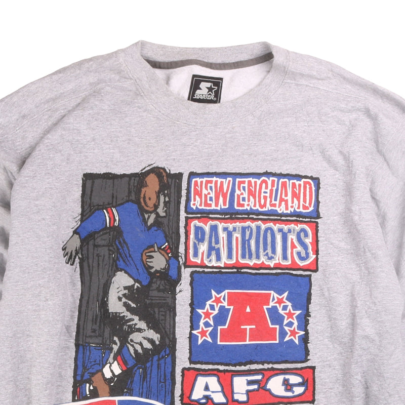 Starter  NFL New England Patriots 1997 Sweatshirt XLarge Grey