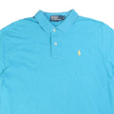 Polo Ralph Lauren  Short Sleeve Button Up Plain Polo Shirt Large Blue