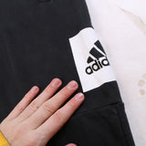 Adidas  Elasticated Waistband Drawstrings Joggers / Sweatpants Medium Black