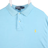 Polo by Ralph Lauren 90's Short Sleeve Button Up Polo Shirt Large Blue