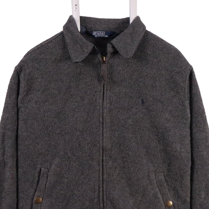 Polo Ralph Lauren 90's Fleece Zip Up Harrington Jacket Medium Grey