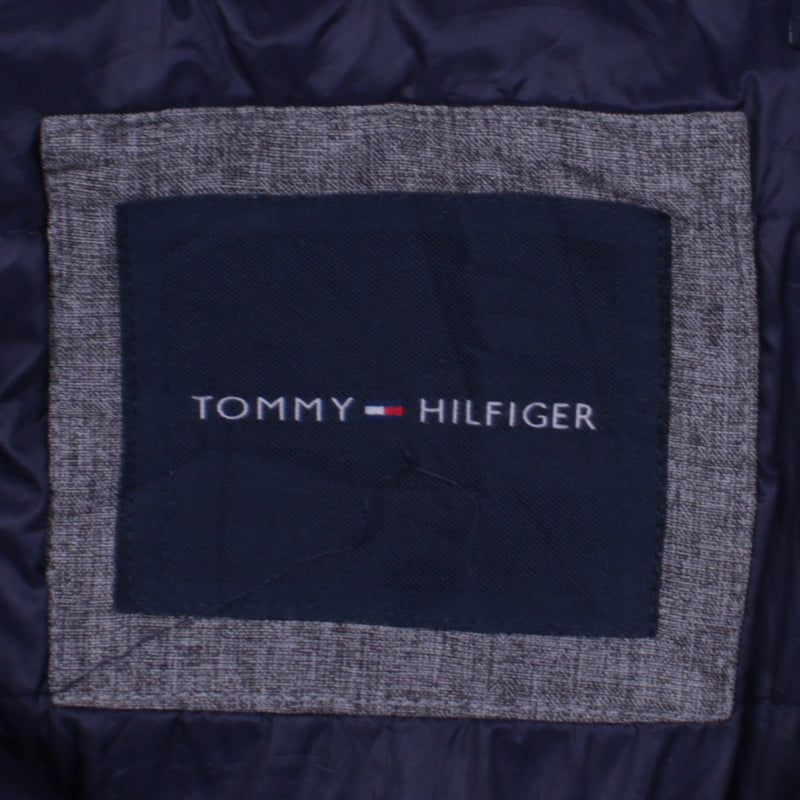 Tommy Hilfiger 90's Hooded Full Zip Up Bomber Jacket Large Grey