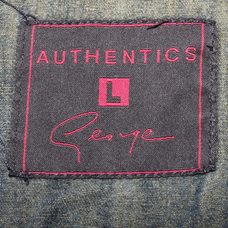 Authentics 90's Heavy Weight Button Up Denim Jacket Large Blue