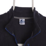 Starter 90's Quarter Zip Warm Soft Fleece Large Blue