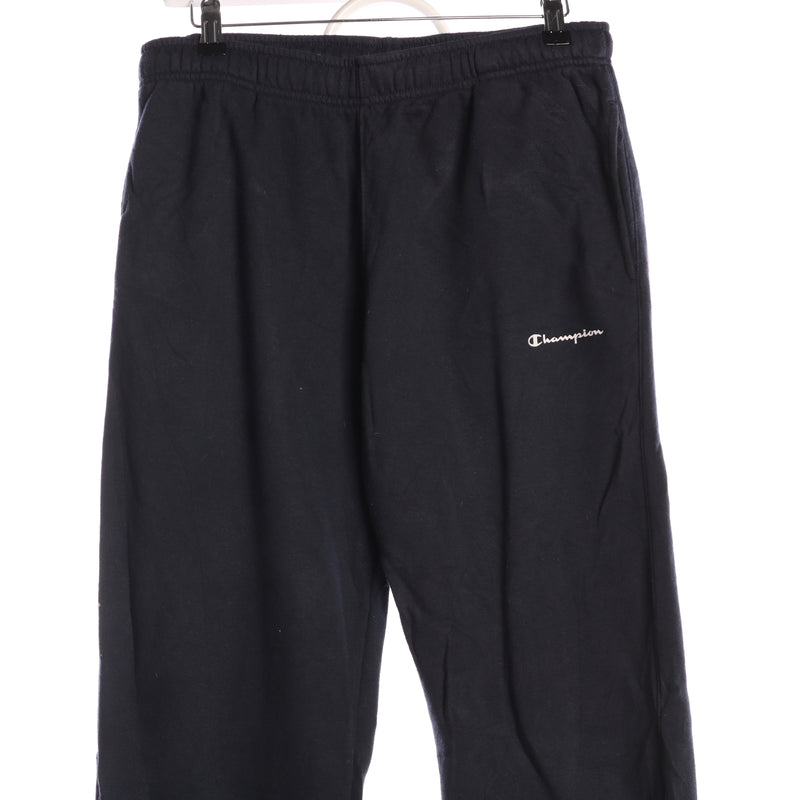 Champion 90's Elasticated Waistband Drawstring Spellout Joggers / Sweatpants 34 x 30 Navy Blue