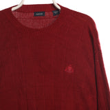 Izod 90's Knitted Crewneck Jumper Large Red