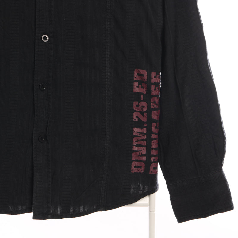 Edgar Dungaree 90's Long Sleeve Button Up Shirt Small Black