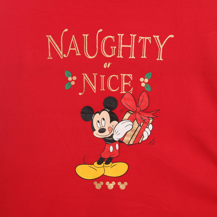 Disney 90's Mickey Mouse Crewneck Christmas Sweatshirt XSmall Red