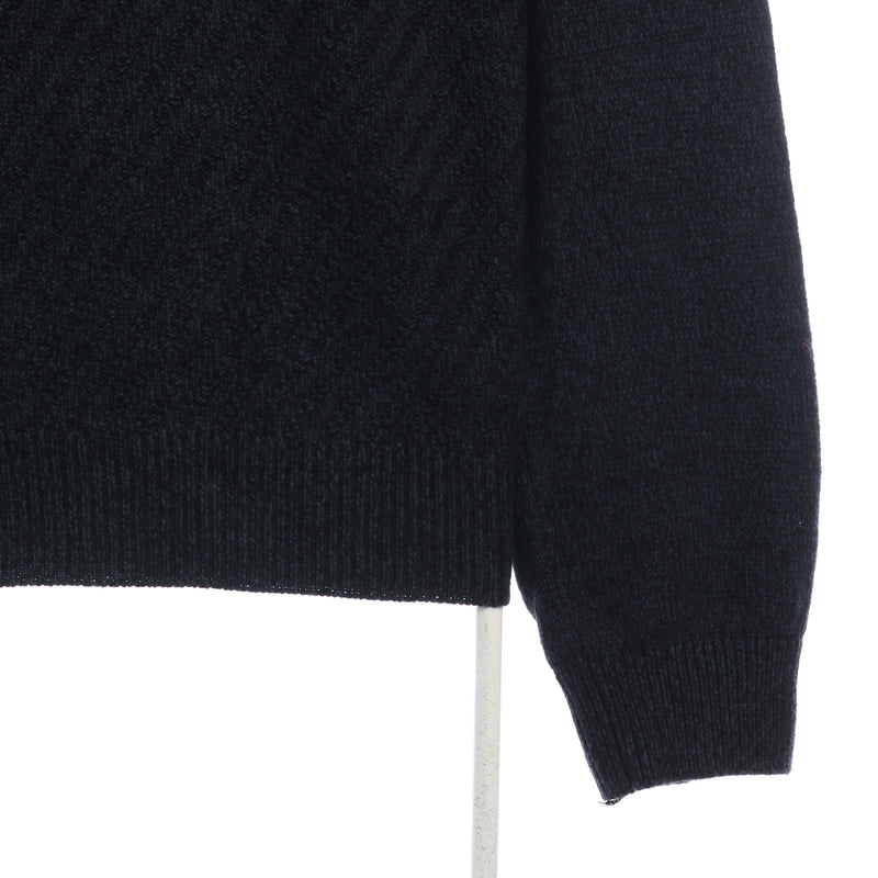 Calvin Klein 90's Quarter Zip Knitted Sweatshirt XLarge Navy Blue