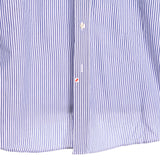 Tommy Hilfiger 90's Striped Long Sleeve Button Up Shirt Small Blue