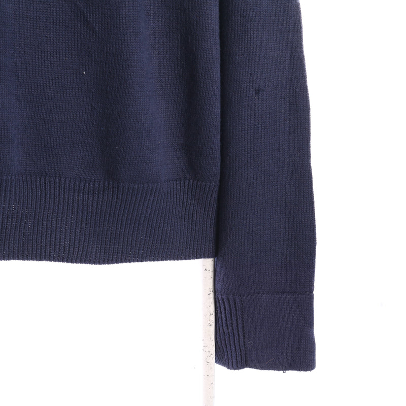 Chaps Ralph Lauren 90's Quarter Zip Knitted Jumper / Sweater XLarge Navy Blue
