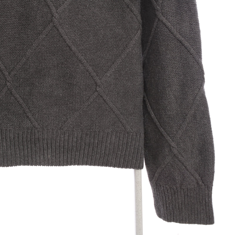 Chaps Ralph Lauren 90's Quarter Zip Knitted Jumper / Sweater XLarge Grey