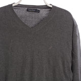Nautica 90's V Neck Knitted Jumper / Sweater XLarge Grey