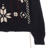 Chaps Ralph Lauren 90's Quarter Zip Norwegian Knitted Jumper / Sweater Medium Khaki Green
