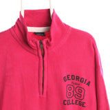 MV Sport 90's Georgia Quarter Zip Sweatshirt Large Pink