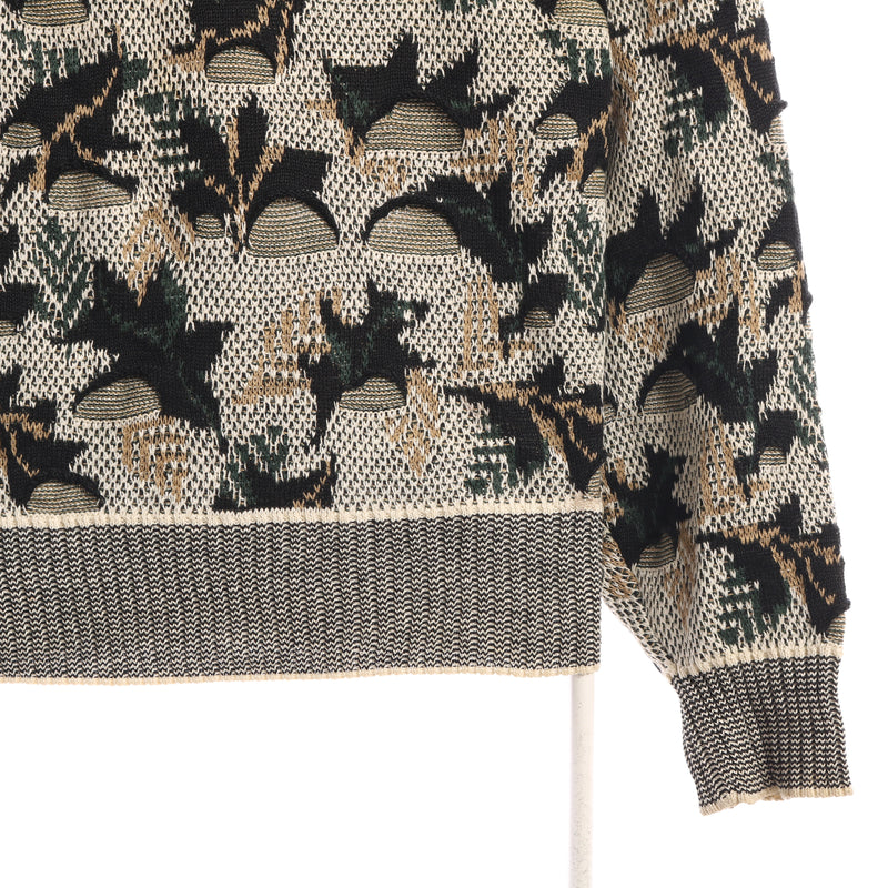 Descente 90's V Neck Coogi Style Knitted Jumper / Sweater Medium Green