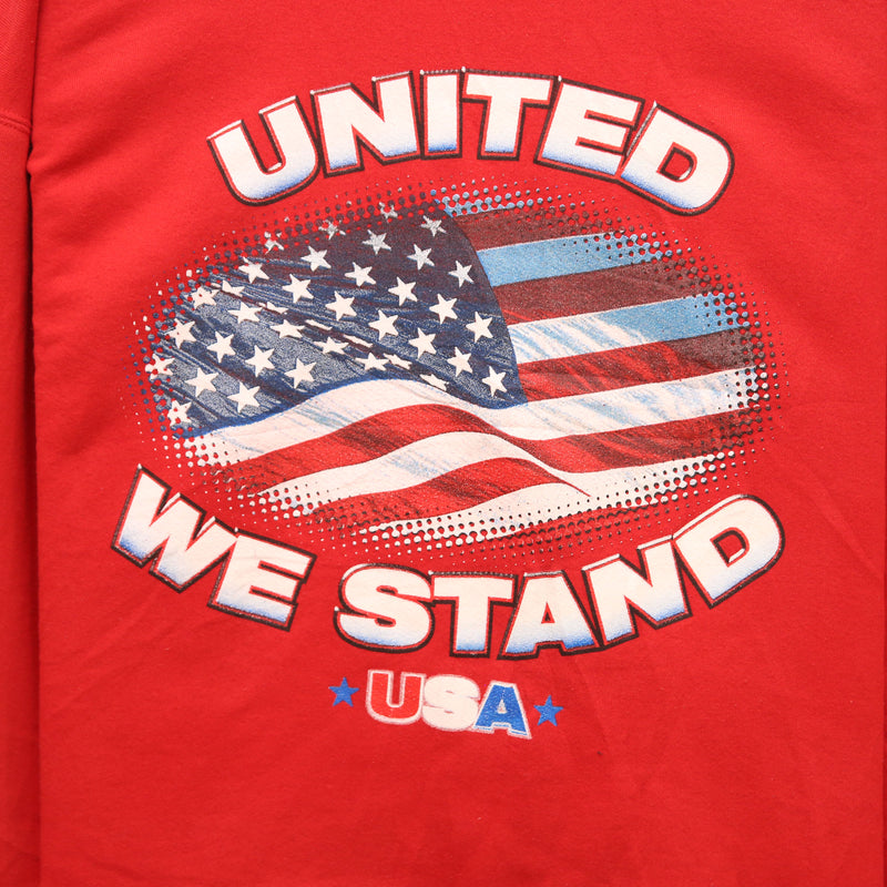 Fruit of the Loom 90's United We Stand Crewneck Sweatshirt XLarge Red