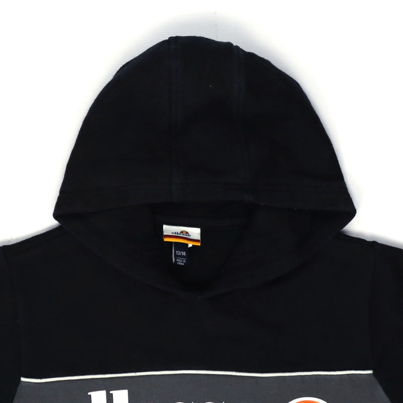 ellesse 90's Spellout Pullover Hoodie Small (missing sizing label) Black
