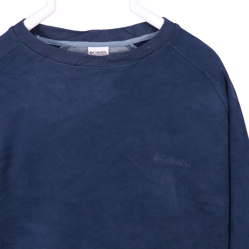 Columbia 90's Spellout Crewneck Fleece Sweatshirt XLarge Blue