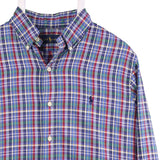 Polo Ralph Lauren 90's Check Long Sleeve Button Up Shirt Medium Blue