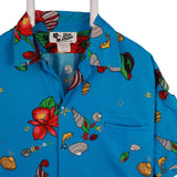 Hilo Hattie 90's Short Sleeve Button Up Shirt XLarge Blue