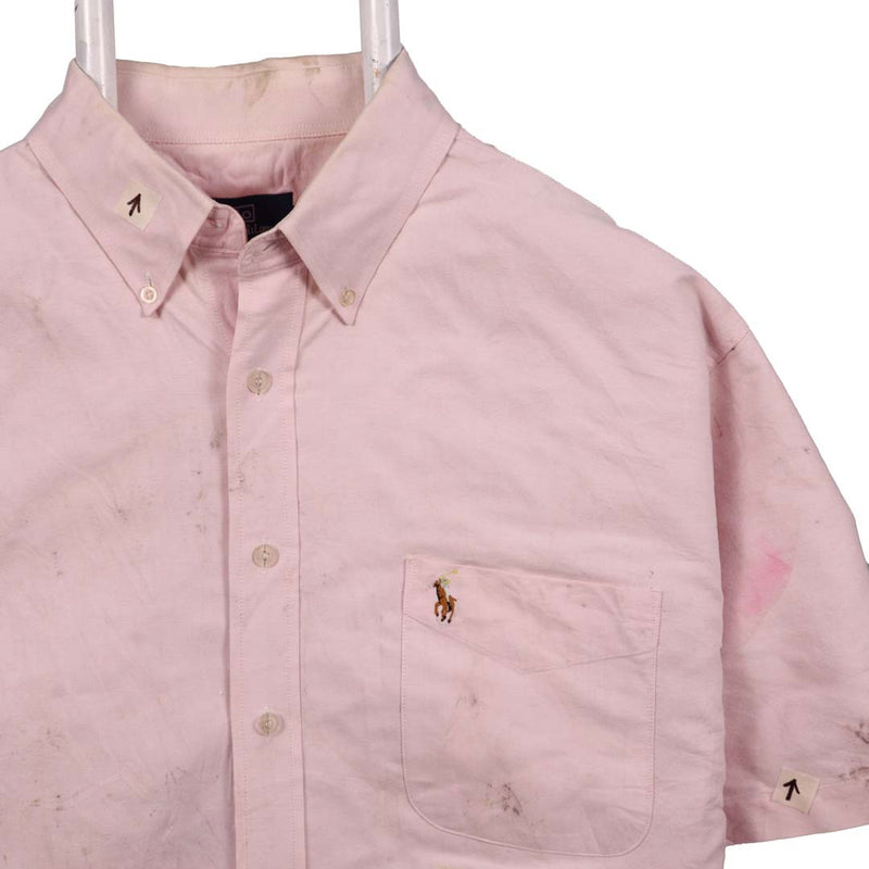 Polo Ralph Lauren 90's Short Sleeve Button Up Shirt Large Pink