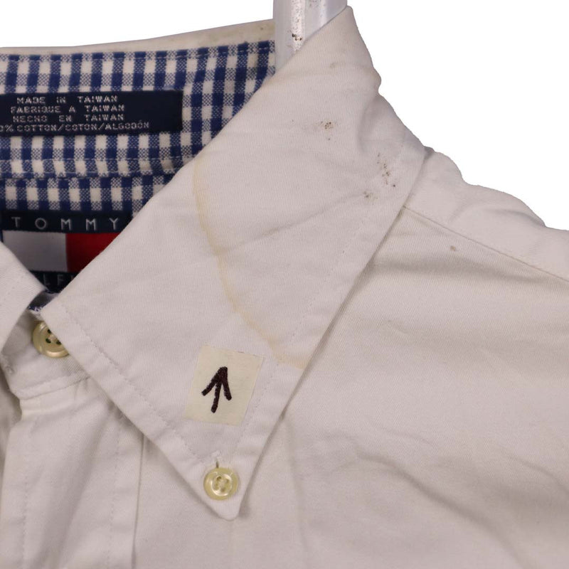 Tommy Hilfiger 90's Short Sleeve Button Up Shirt Large White