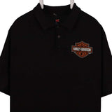 Hanes 90's Short Sleeve Button Up Spellout Logo Polo Shirt XLarge Black