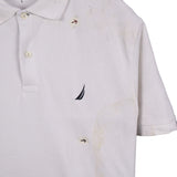 Nautica 90's small logo Button Up Short Sleeve Polo Shirt Large White