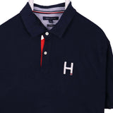 Tommy Hilfiger 90's Button Up small logo Polo Shirt XLarge Navy Blue