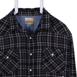 RoeBuck&Co 90's Flannel Long Sleeve Button Up Check Shirt Medium Black