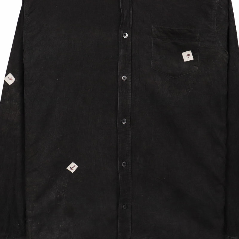 Joe Fresh 90's Corduroy Long Sleeve Button Up Shirt Small Black