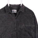 Galliano 90's Corduroy Button Up Long Sleeve Shirt Medium Black