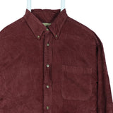 Naturalizer 90's Long Sleeve Button Up Corduroy Shirt Large Burgundy Red