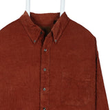 St Johns Bay 90's Corduroy Long Sleeve Button Up Shirt XLarge Brown