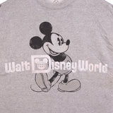 Disney 90's Mickey Mouse Graphic Spellout Logo Sweatshirt Small Grey