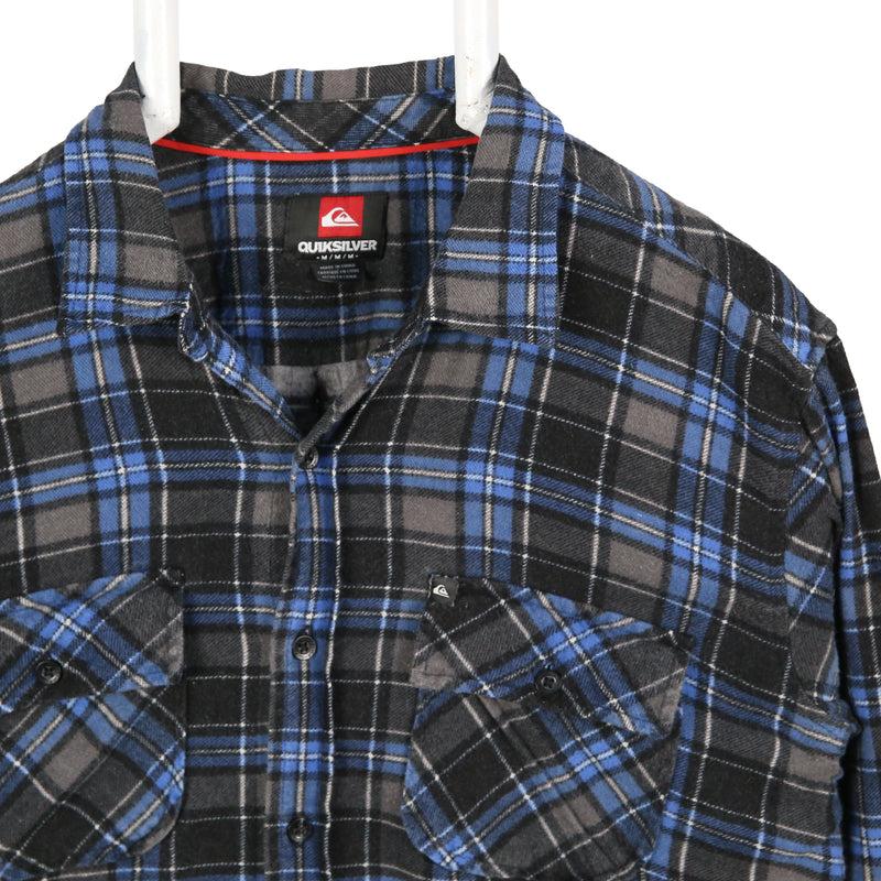 Quicksilver 90's Lumberjack Check Long Sleeve Shirt Medium Blue