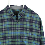 J Crew 90's Long Sleeve Button Up Check Shirt Large Green