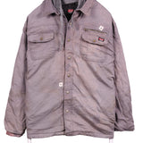 Wrangler 90's Button Up Hooded Heavyweight Workwear Jacket XLarge Grey