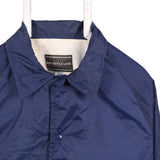 David Taylor 90's Waterproof Button Up Long Sleeve Varsity Jacket XLarge Blue