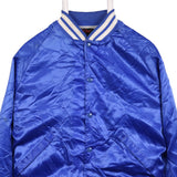 Dunbrooke 90's Bomber Nylon Button Up Varsity Jacket Large Blue