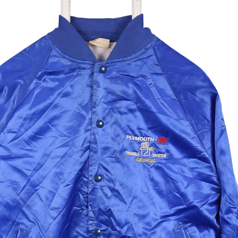 Auburn 90's Coach Button Up Bomber Jacket Large Blue