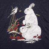 Cotton Grove 90's Rabbit Graphic Long Sleeve Baggy Sweatshirt Large Blue