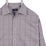 Chaps 90's Long Sleeve Button Up Check Shirt Medium Grey