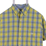 Chaps 90's Check Short Sleeve Button Up Shirt Small Blue
