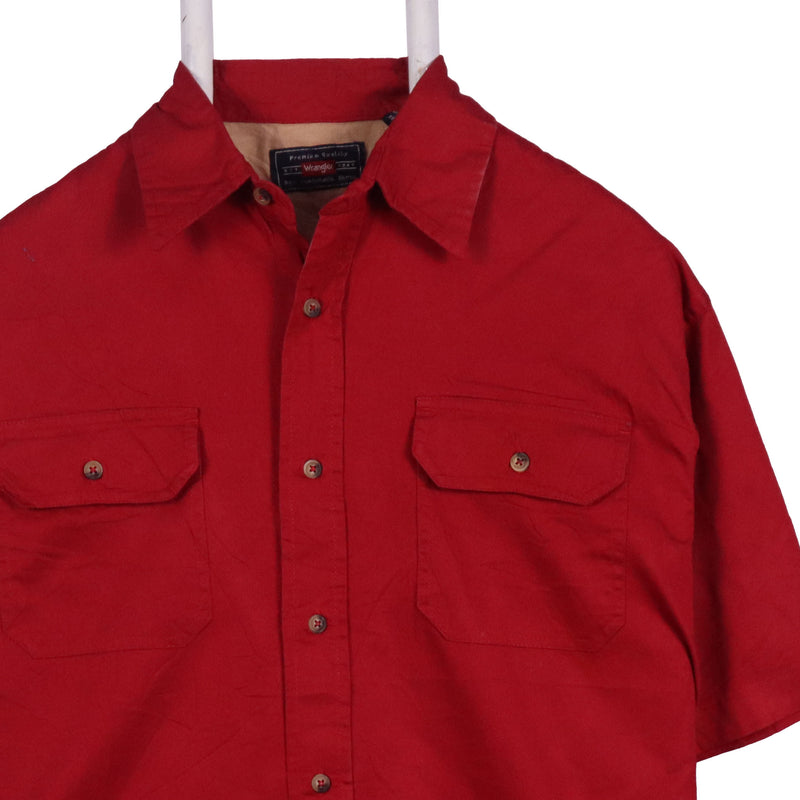 Wrangler 90's Short Sleeve Button Up Shirt Medium Red