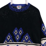 Pazzo 90's Aztec Knitted Long Sleeve Jumper Medium Black