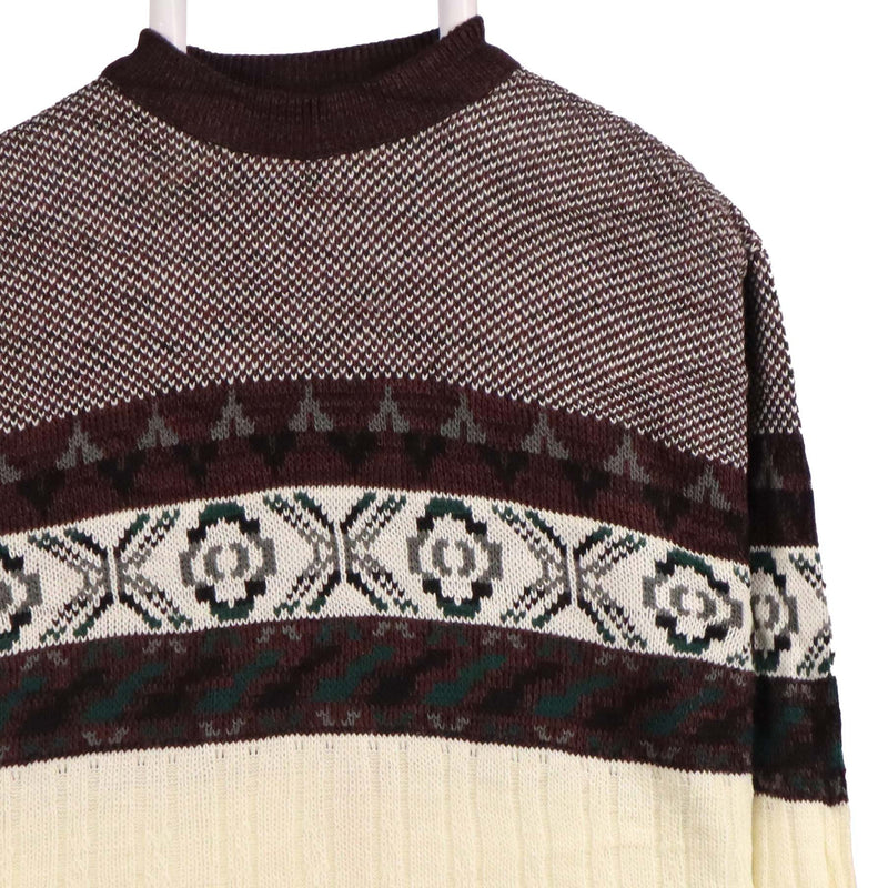 Hardwood&Pine 90's Knitted Cable Jumper / Sweater Medium Burgundy Red